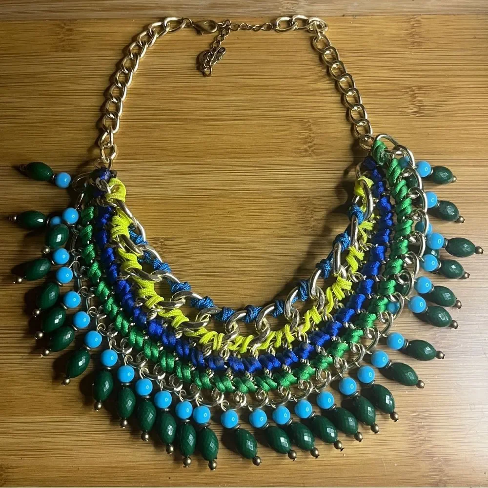 Boutique Colorful Statement Bib Necklace